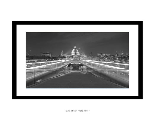 On The Millennium Bridge B&W